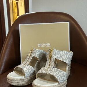 Michael Kors Beige Monogram Wedges